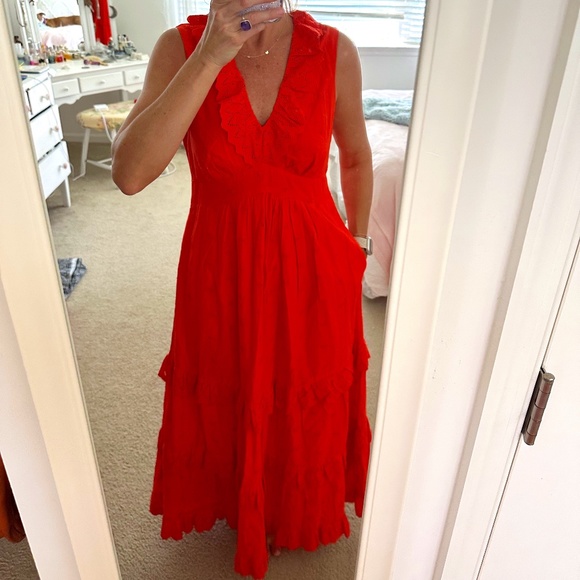 Boden Dresses & Skirts - Boden Orange Eyelet Maxi Dress - Size 4